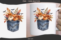 Autumn denim pocket png design for T-shirts Product Image 4