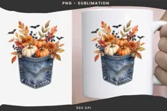 Autumn denim pocket png design for T-shirts Product Image 4
