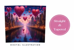 Valentine's Day Tumbler Sublimation, Love Hearts Tumbler PNG Product Image 3