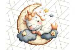 Cute Dessert Unicorn PNG Clipart with Cupcakes & Candies Product Image 3