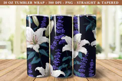 Lily & Lavender Flower Tumbler Wrap | 20 oz tumbler wrap Product Image 1