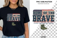 Home of the Brave PNG | Patriotic USA Flag Design | Veteran Product Image 3