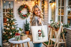 Christmas snowmen digital paper, background clipart Product Image 3