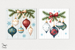 Christmas tree decorations digital paper, background clipart Product Image 3