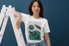 Minimal Green Abstract Leaf Embroidery Design Product Image 3