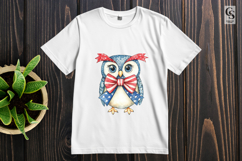 Patriotic Owl Bow Clipart PNG Product Image 3