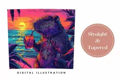 Funny Capybara Tumbler Wrap, Sunset Sea Tumbler Template Product Image 3