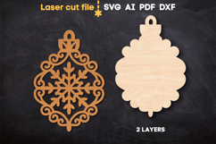 Christmas Ornament Snowflake SVG laser cut file for Glowforg Product Image 3