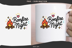 Bonfire Night PNG | Campfire Autumn Sublimation Design Product Image 3