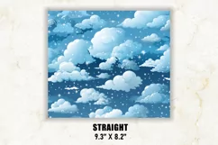 Snowy Clouds Tumbler Wrap | Winter Tumbler Wrap Product Image 3