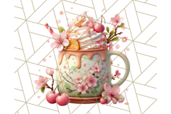 Pastel Coffee Mug Clipart PNG, Latte Iced Coffee Tea Cups Product Image 3