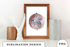 Watercolor Moon with Snake png Product Image 3