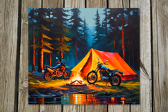 Tent in forest | 8 summer tumbler Sublimation designs Product Image 3
