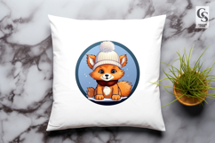 Adorable Baby Fox Winter Clipart Sublimation PNG Product Image 3