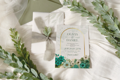 Watercolor Emerald Green Vintage Flowers Clipart Product Image 3
