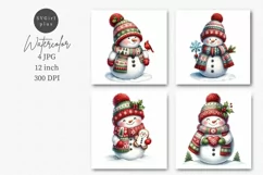 Snowman JPG, Snowman digital paper, Digital paper, JPG Product Image 1