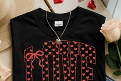 LOVE Coquette Bow Valentine PNG, Pink Bow Love Day Desing Product Image 5