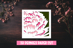 3D Layered Peony Flower Paper Cut SVG Design Product Image 1