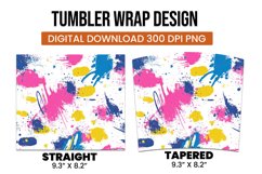 Colorful abstract splashes tumbler wrap sublimation design Product Image 3