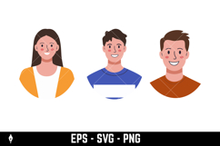 Flat circular avatars representing various people Product Image 3