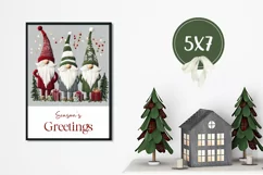 Christmas Greeting Card, Christmas Gnome Card PNG Product Image 3