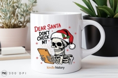 Skeleton Santa Using Phone Christmas Funny Sublimation PNG Product Image 2