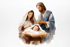 Christmas Nativity Watercolor Clipart PNG Product Image 3