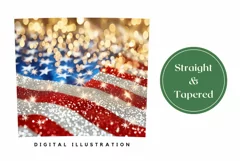 USA Tumbler Wrap Design, Glitter American Flag Tumbler Product Image 3
