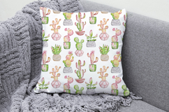 Watercolor Cactus Seamless Pattern Product Image 3