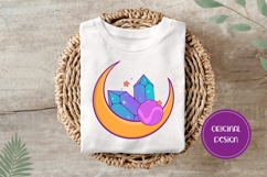 Hand Drawn Cosmic Illustration, Colorful Moon PNG Product Image 3