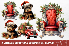 Vintage Christmas Sublimation Clipart Product Image 1