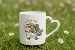 Leave no trace Funny Raccoon PNG, Hiking Png Sublimation Product Image 3