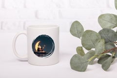 Cartoon Panda Illustration, Panda PNG, Moon PNG Product Image 3