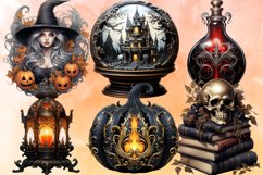 Gothic Antique Halloween Clipart Bundle, Gothic Antique Hall Product Image 4