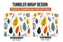 Abstract Shapes And Leaves Tumbler Wrap Sublimation Product Image 3
