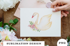 Watercolor White Swan png Product Image 3