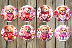 Valentine bear &amp; puppy | car coaster &amp; key chain design Product Image 3