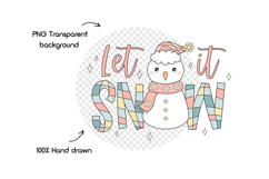 Let It Snow Png, Retro Christmas Snowman Svg, Holiday Vibes Product Image 3