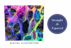 Gemstones Tumbler Wrap Design, Colorful Minerals Tumbler PNG Product Image 3