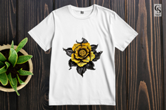Yellow and Black 3D Flower Clipart Sublimation PNG Product Image 3