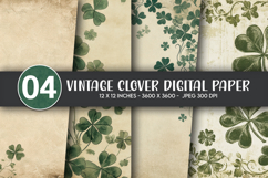 Vintage Clover Digital Paper Product Image 1