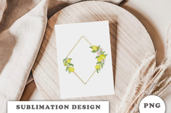 Watercolor Lemons Gold Frame png Product Image 3