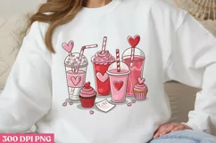 Valentine Drinks & Desserts PNG, Cozy Valentine Sublimation Product Image 1