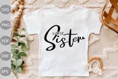 Little Sister SVG Cut Files/ Sister Quote SVG Design Product Image 1