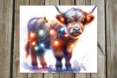 Christmas cow & garland | 4 Sublimation Tumbler designs Product Image 3