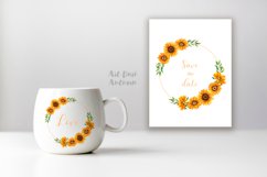 Sunflower wreath, Watercolor Sunflower Wreath png Product Image 2