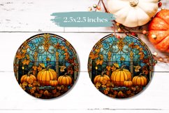 Fall Pumpkins Car Coaster Design, Fall Sublimation Design Product Image 3