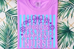 Preppy Striped Nurse PNG, Coquette Nurse Life png. Product Image 2