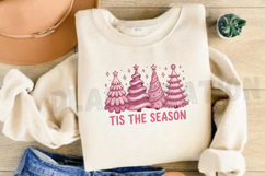 Tis the Season PNG Design, Pink Retro Christmas PNG Design Product Image 3