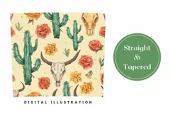 Western Skull Tumbler Wrap Design, Desert Tumbler Template Product Image 3
